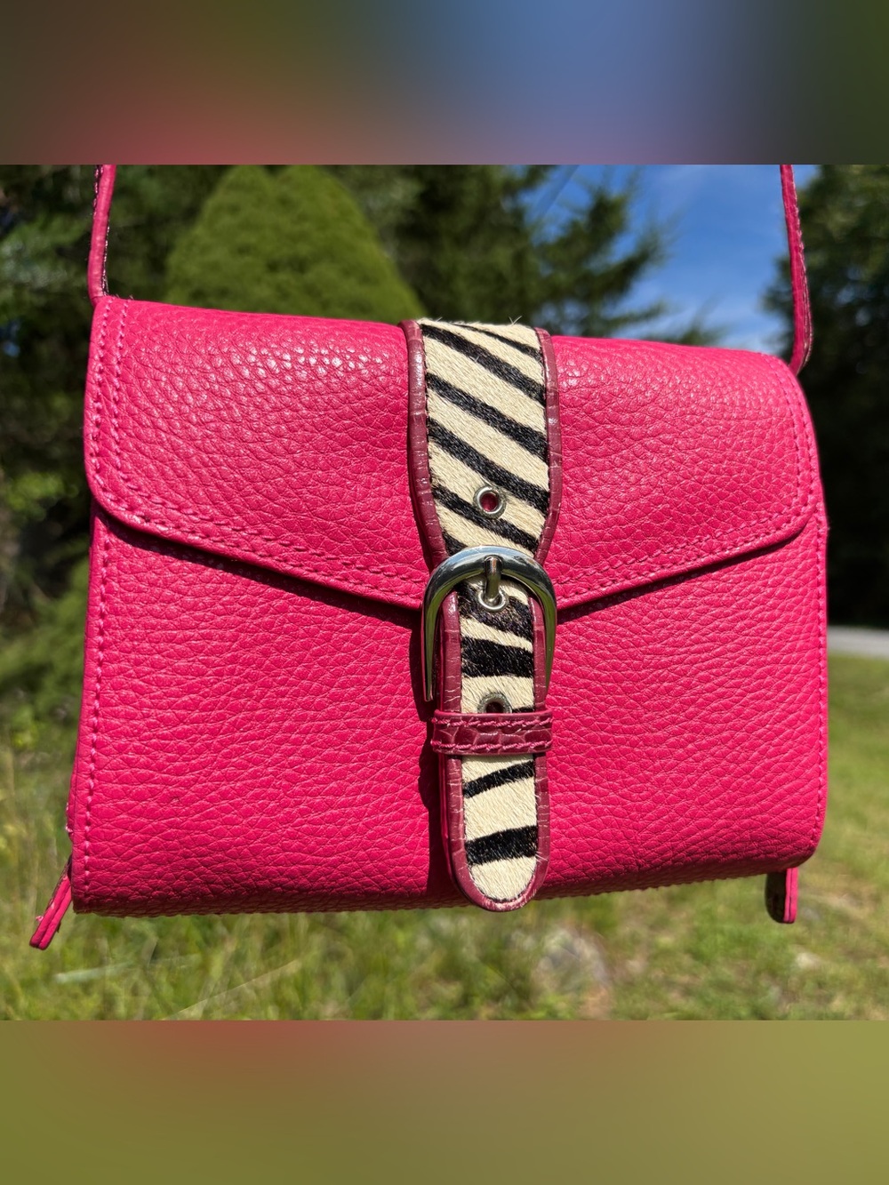 Sharif Calf Hair Leather Crossbody Case